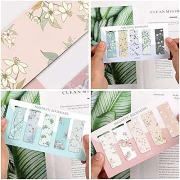 Vibrant Floral Magnetic Bookmarks - 15 Pack Gift Set