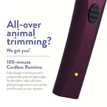 Wahl Professional Animal Bravmini+ Pet, Dog, Cat, & Horse Cordless Trimmer Kit - Purple