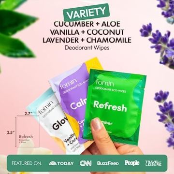 FOMIN Travel Deodorant Wipes - 50 Count Variety Pack