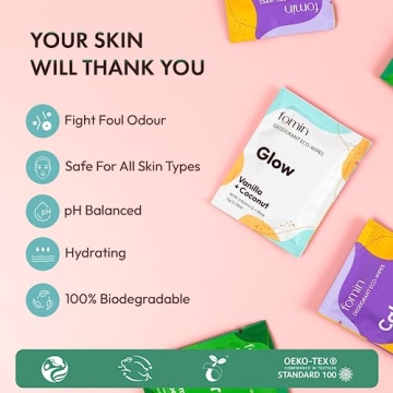 FOMIN Travel Deodorant Wipes - 50 Count Variety Pack