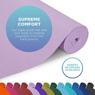 Bean Products Yoga Mat 1/4"x72" Extra Thick 14 Colors Non-Toxic Phthalate Free Clean PVC (TM) Hot Pink