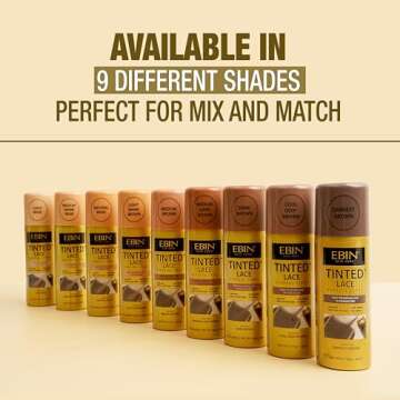 EBIN NEW YORK Tinted Lace Spray - Dark Brown 2.7oz/ 80ml, Quick dry, Water Resistant, No Residue, High pigmentation, Even Spray, Matching Skin Tone, Natural Look, Tinted Spray for Wig