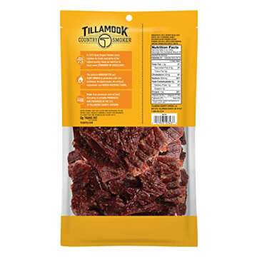 Tillamook Country Smoker Real Hardwood Smoked Beef Jerky, Honey Glazed, 10 Ounce