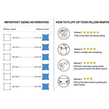 Fixwal 22x22 Soft Pillow Inserts Set of 4 for Home Decor