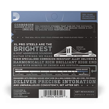 D'Addario XL ProSteels Electric Guitar Strings for Brighter Tone