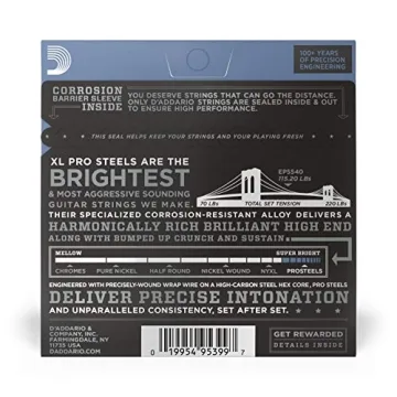 D'Addario XL ProSteels Electric Guitar Strings for Brighter Tone