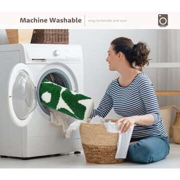 DyeFury 𝗟𝗮𝗿𝗴𝗲 𝟮𝟰" 𝘅𝟯𝟭" You Look Good Bath Mat Green Cute Cool Bathroom Rug Fun Bathroom Mats Funny Funky Bathroom Decor Soft Microfiber Bath Rug, Trendy Green Bath Shower Mat