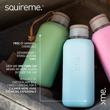 SQUIREME Y1 Eco-Friendly Borosilicate Glass Water Bottle