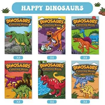 Nezyo 24 Pieces Mini Dinosaur Coloring Books Dino Painting Drawing Book Small Color Booklets Party Favors Coloring Pages Designs Creative Activity Birthday Party Supplies