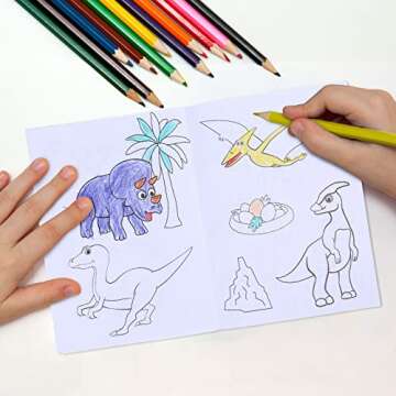 Nezyo 24 Pieces Mini Dinosaur Coloring Books Dino Painting Drawing Book Small Color Booklets Party Favors Coloring Pages Designs Creative Activity Birthday Party Supplies
