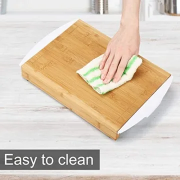Organic Bamboo Chopping Board with Removable Trays