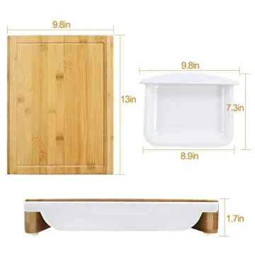 Organic Bamboo Chopping Board with Removable Trays