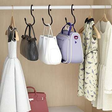 12 Pack Purse Hanger - Stylish Closet Organization Solution