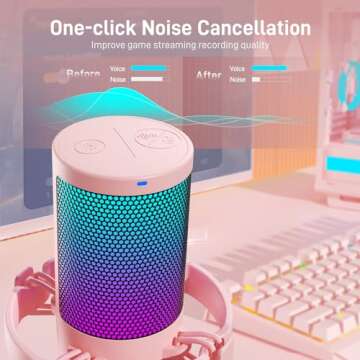 MAONO Gaming Microphone with Noise Cancellation, USB Condenser Mic for Streaming, Podcast, Twitch, Y...