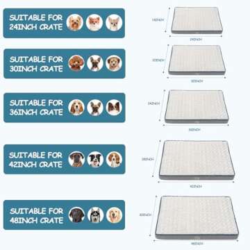 EMPSIGN Reversible Cool and Warm Dog Bed for Crate Pad, Pet Beds with Washable and Removable Cover, ...