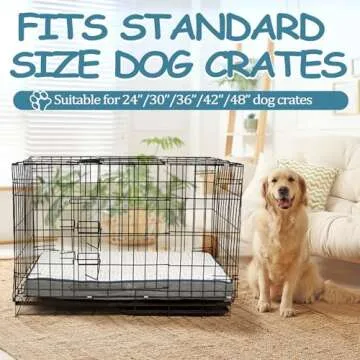 EMPSIGN Reversible Cool and Warm Dog Bed for Crate Pad, Pet Beds with Washable and Removable Cover, Dog Crate Bed Sleeping Mats, Bed for Dog Crate for Large Medium Small Dogs, Grey