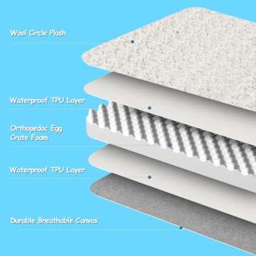 EMPSIGN Reversible Cool and Warm Dog Bed for Crate Pad, Pet Beds with Washable and Removable Cover, Dog Crate Bed Sleeping Mats, Bed for Dog Crate for Large Medium Small Dogs, Grey