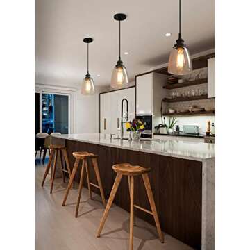Pathson Retro Pendant Lighting | Modern Vintage Clear Glass Hanging Lamp