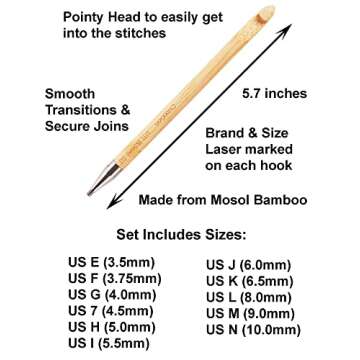 ChiaoGoo Tunisian Crochet Hook Set with Bag