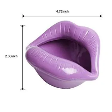 Cute Purple Lips Ceramic Cigarette Ashtrays Creative Personality Mouth Smokless Ashtrays Holder Home Decorations
