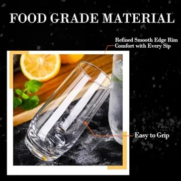 Ufrount Highball Glasses Set of 4, 18oz Durable Drinkware