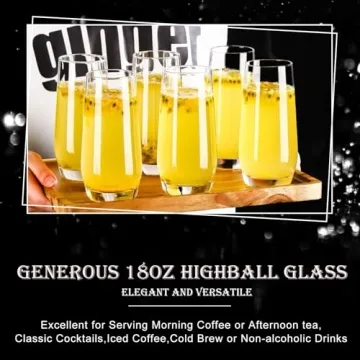 Ufrount Highball Glasses Set of 4, 18oz Durable Drinkware