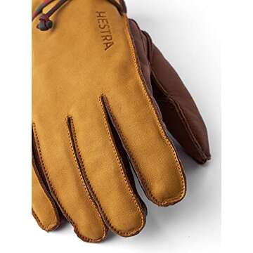 Hestra Wakayama Winter Glove - Warm, Leather, Retro Inspired Glove for Winter - Cork/Brown - 8