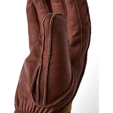 Hestra Wakayama Winter Glove - Warm, Leather, Retro Inspired Glove for Winter - Cork/Brown - 8