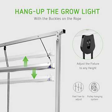 VIVOSUN 4ft T5 Grow Light System with Adjustable Stand Rack