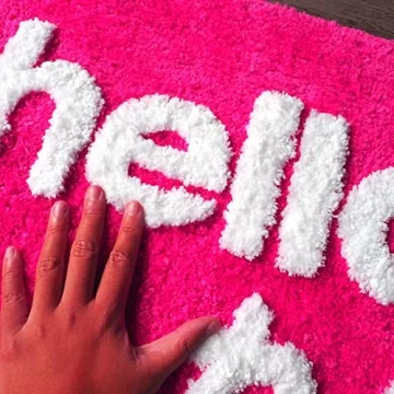 Evovee Hello Beautiful Bath Mat Vibrant Non-Slip Washable