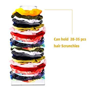 OAOLEER 10inch Scrunchie Holder Stand,Clear Jewelry Organizer for Teen Girl Women Gifts, The Perfect Scrunchy Display Organizer