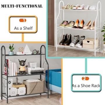 SORCEDAS Plant Stand Indoor Outdoor Plant Stands 3 Tier Metal Corner Plant Shelf Multiple Holder for Living Room Balcony Garden, Dark Grey