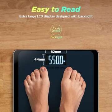 550lb Bathroom Digital Scale for Body Weight with Ultra-Wide Platform and Large LCD Display, Accurate High Precision Scale with Extra-High Capacity