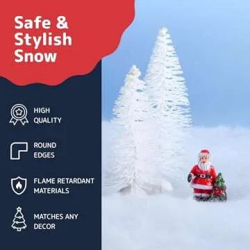 PREXTEX Artificial Snow Roll - Large Snow Blanket for Christmas Table Decor and Holiday Decorations - White Christmas Decor for Christmas Village Sets, Christmas Party Decorations, and Table Runners