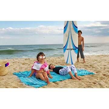 Bersuse Towels Anatolia XL Beach Blanket Throw Blanket Turkish Towel 100% Cotton Extra-Large Quick-D...