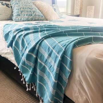 Bersuse XL Beach Blanket Quick-Dry Cotton Peshtemal