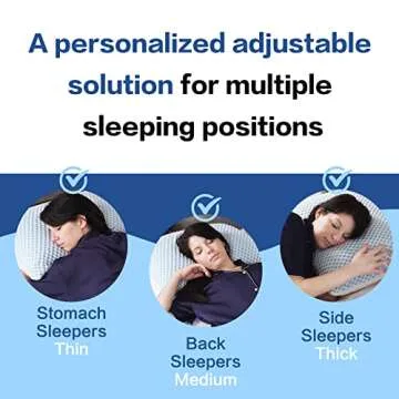 EASELAND Adjustable Cooling Memory Foam Pillows 2 Pack