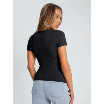 Trendy Queen Women's Basic T Shirts Summer 2025 Crop Tee