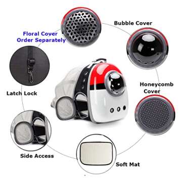 Back Expandable Cat Backpack Carrier, Fit up to 12 lbs, Hard Shell Window Pet Carrier Backpack for Cat and Small Puppy