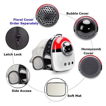 Back Expandable Cat Backpack Carrier, Fit up to 12 lbs, Hard Shell Window Pet Carrier Backpack for Cat and Small Puppy