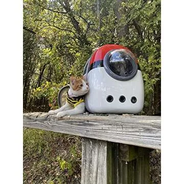 Back Expandable Cat Backpack Carrier, Fit up to 12 lbs, Hard Shell Window Pet Carrier Backpack for Cat and Small Puppy