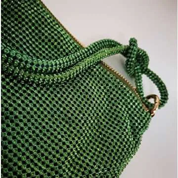 Rhinestone Hobo Bags for Womens Chic Sparkly Crystal Evening Handbag Shiny Purse Shoulder Bags for Travel Party Proms Gifts