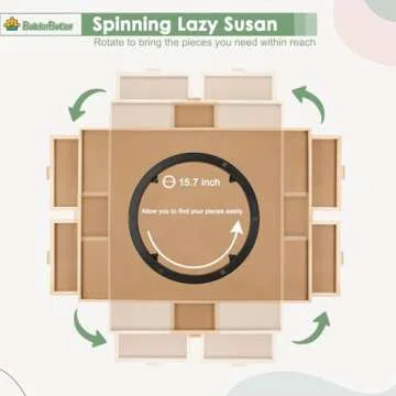 BuilderButler Rotating Puzzle Board with 6 Drawers