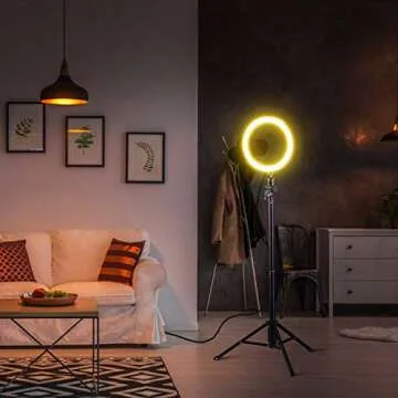 6.3inch Selfie Ring Light with Tripod, Eocean 54inch Tripod for YouTube/Live Stream/Makeup, Mini Led Camera Ringlight for Vlog/VideoCompatible with iPhone 11 Pro max/XR 8/7 Plus/X/Android