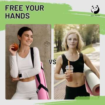 Slim Panda Yoga Mat Straps for Carrying,Adjustable Yoga Mat Carrier, Yoga Mat Sling(Yoga Mat Not Included)(Black)