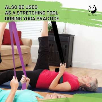 Slim Panda Yoga Mat Straps for Carrying,Adjustable Yoga Mat Carrier, Yoga Mat Sling(Yoga Mat Not Included)(Black)