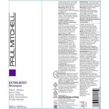 Paul Mitchell Extra-Body Shampoo, Thickens + Volumizes, For Fine Hair, 10.14 fl. oz.