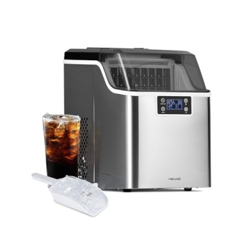 Newair Countertop Clear Ice Maker, 45lbs/Day Ice Cube Machine, Self-Cleaning Function and Custom Ice...