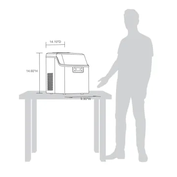 Newair Countertop Clear Ice Maker, 45lbs/Day Ice Cube Machine, Self-Cleaning Function and Custom Ice Thickness, Portable Ice Maker, 24H Timer, Ideal for Home Office and Outdoor Bar, Stainless Steel