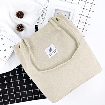 Ayieyill Corduroy Tote Bag Stylish and Practical
